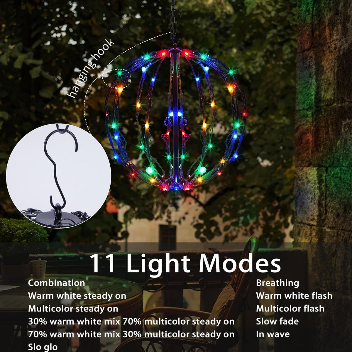 Bolas de luz de Navidad de 12 pulgadas, paquete de 3 esferas de dec...