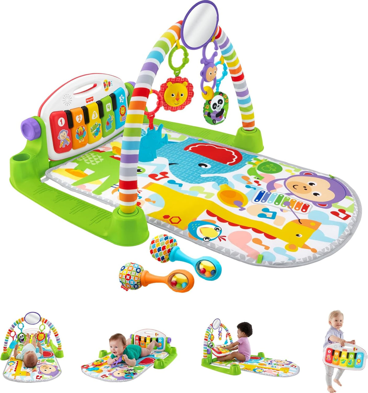 Gimnasio de piano Fisher-Price Baby Playmat Deluxe Kick &amp; Play...