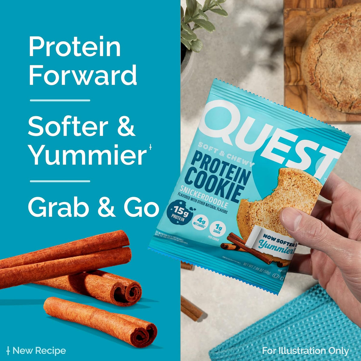 Quest Nutrition Snickerdoodle - Galleta de proteína, 0.53 oz de pro...