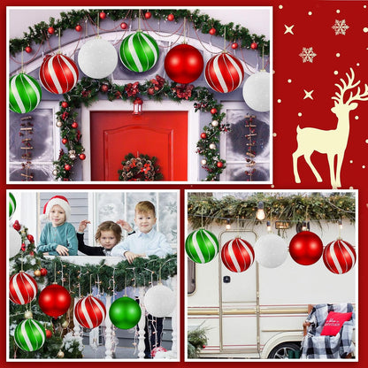 Wettarn Juego de 8 grandes bolas de ornamento de Navidad de 6 pulga...