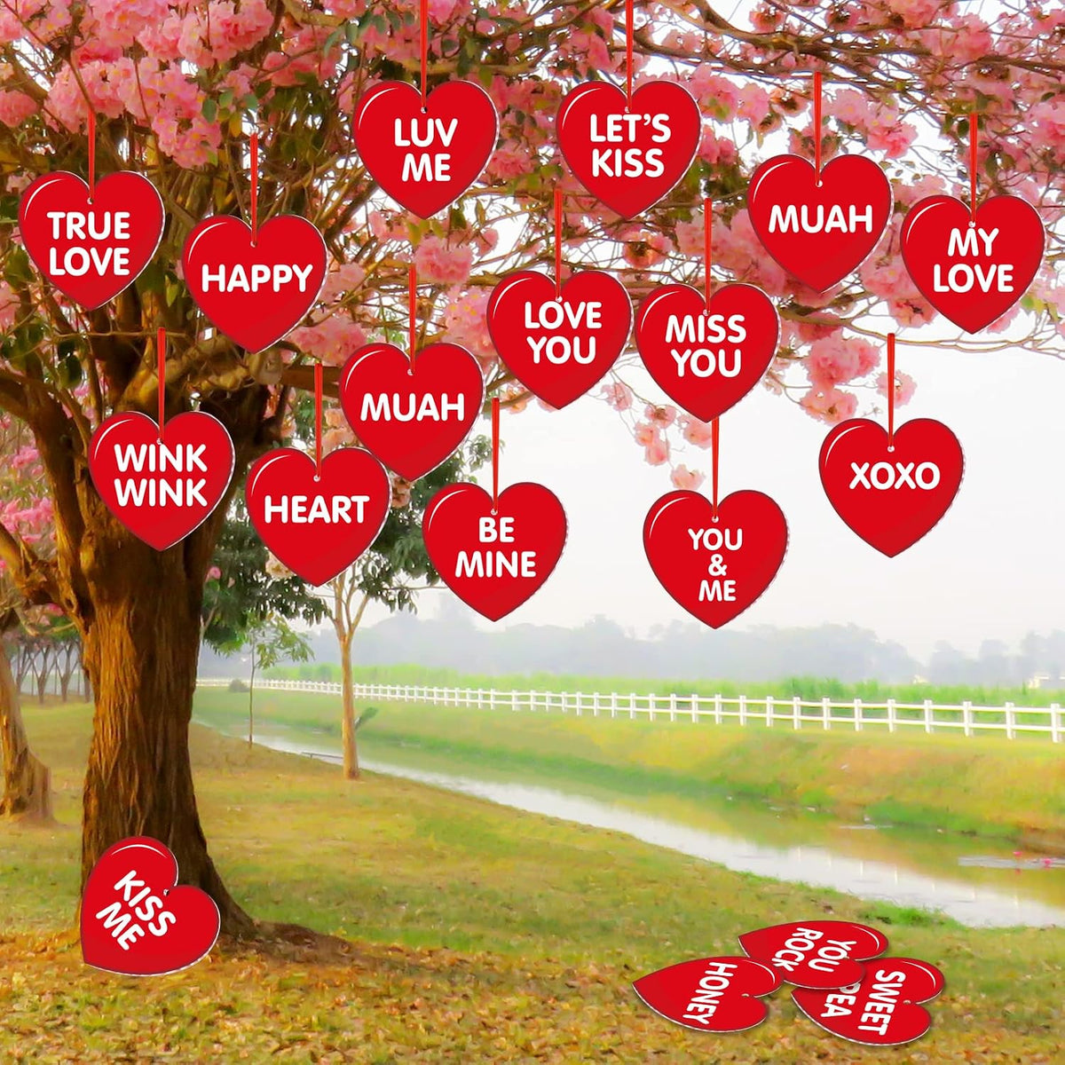 Rtteri 30 adornos de corazón colgantes para el día de San Valentín...