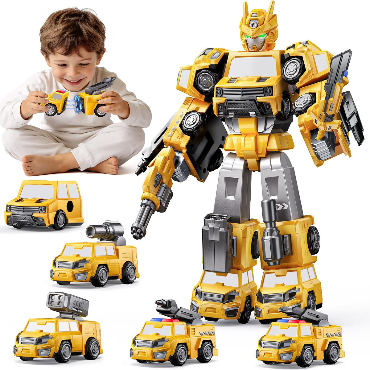 Juguetes robot transformadores 5 en 1 para niños de 4 a 6 años, jug...