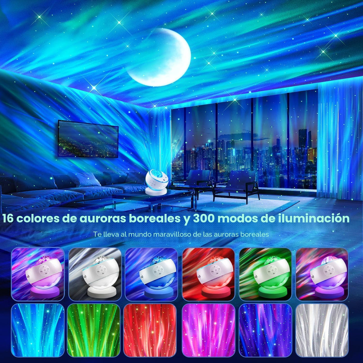 Proyector de luces del norte, proyector de galaxias con más de 300...