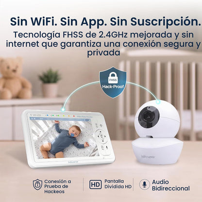 Babysense Monitor de bebé de video HD de 5 pulgadas con cámara y au...