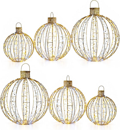 Starfree 6 bolas LED grandes de Navidad iluminadas de 19 pulgadas +...