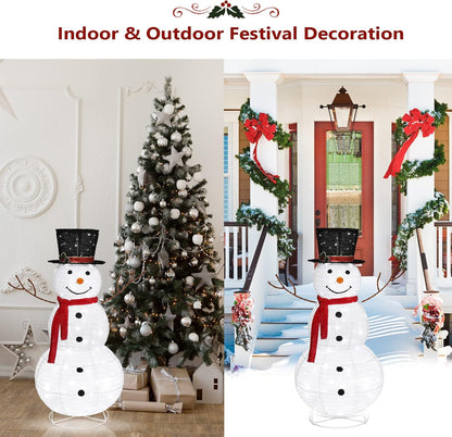 VINGLI Muñeco de nieve para exteriores con 90 luces LED, muñeco de...