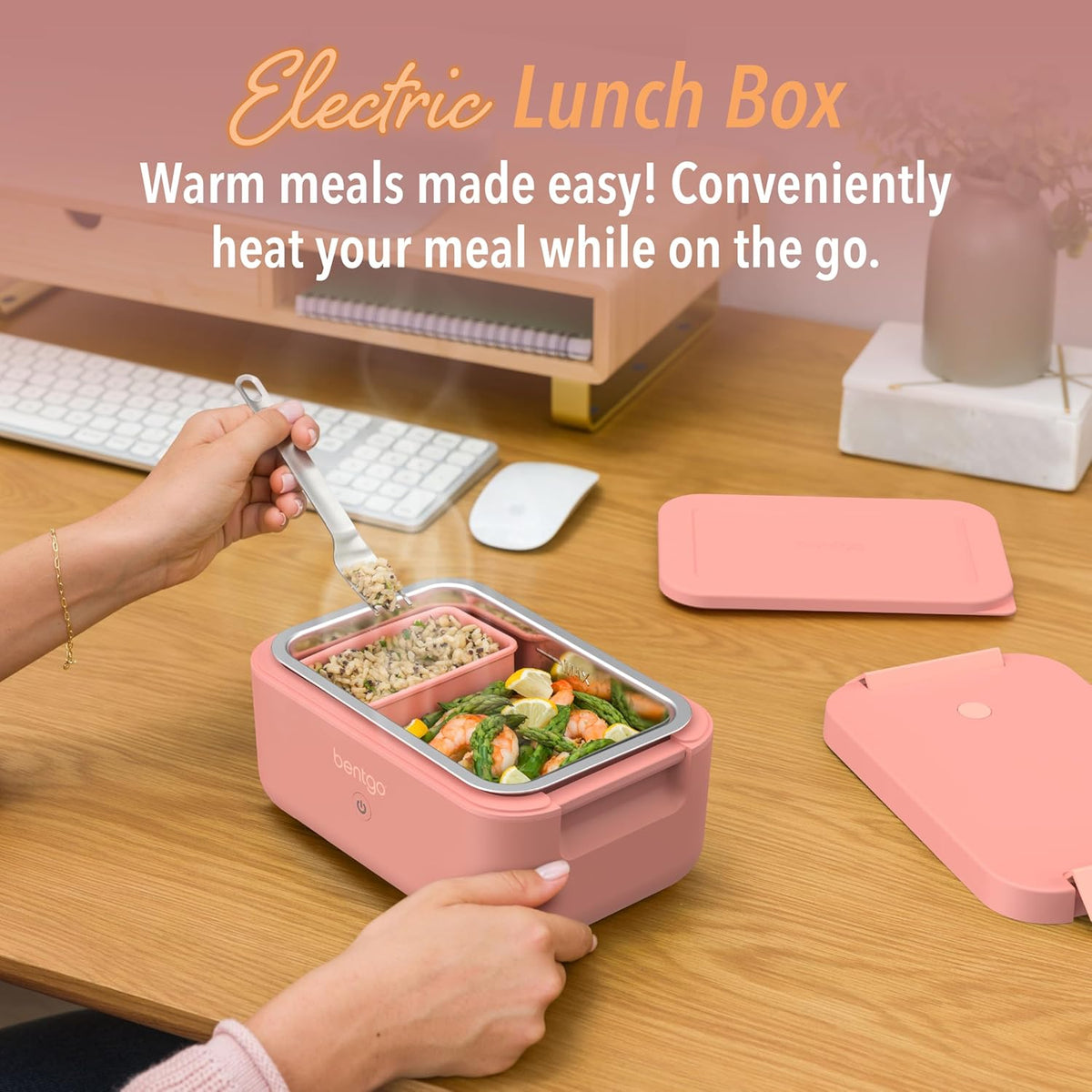 Bentgo Heat - Fiambrera eléctrica - Calentador de alimentos portáti...