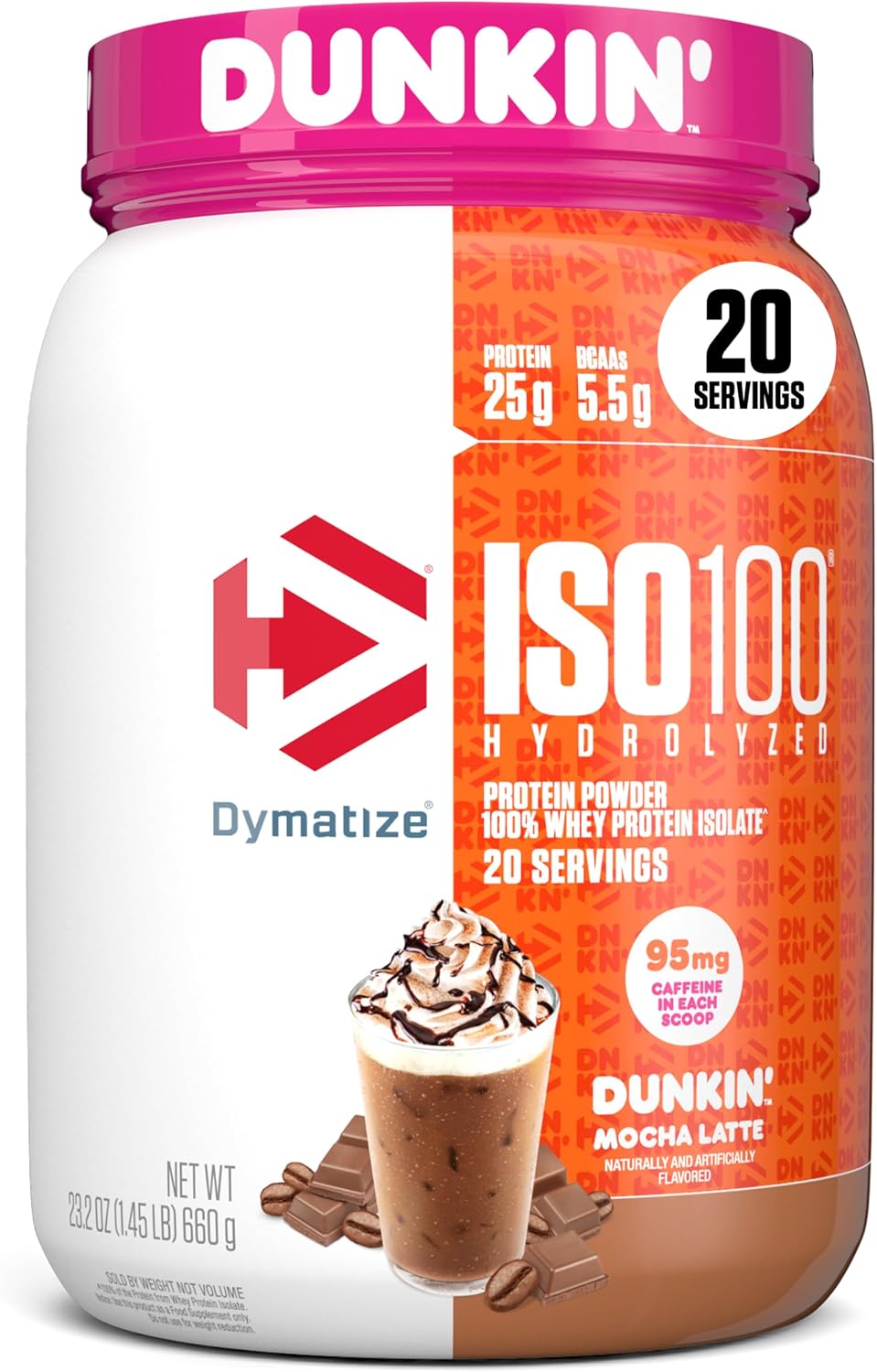 Dymatize Polvo de proteína ISO100+Energía, 100% aislado de suero de...