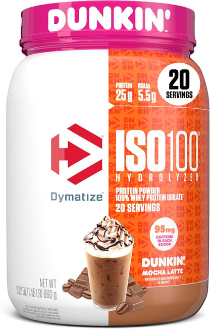 Dymatize Polvo de proteína ISO100+Energía, 100% aislado de suero de...