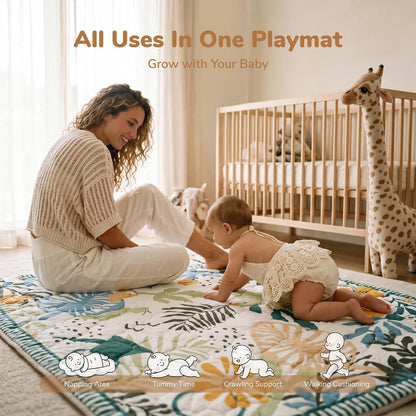 Momcozy Alfombra de juego para bebé para piso, 59 x 71 pulgadas alf...