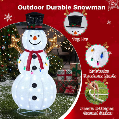 NEWBULIG Muñeco de nieve navideño iluminado de 5 pies, decoración a...
