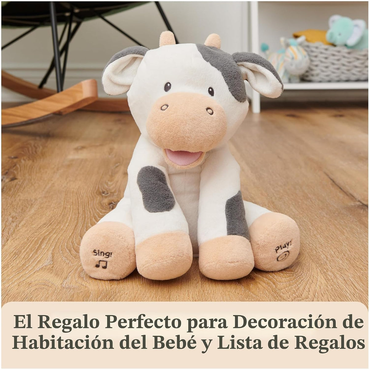 GUND Baby Buttermilk Cow Juguete musical interactivo animado para b...