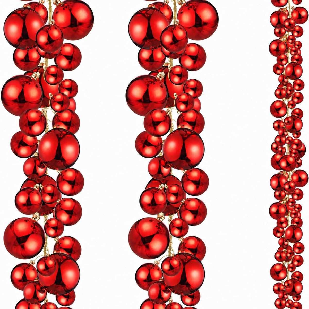 Yuxung 2 guirnaldas decorativas de bolas de Navidad de 15 pies, col...