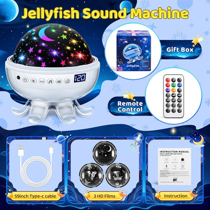 Máquina de sonido para bebés para niños, proyector de luz nocturna...