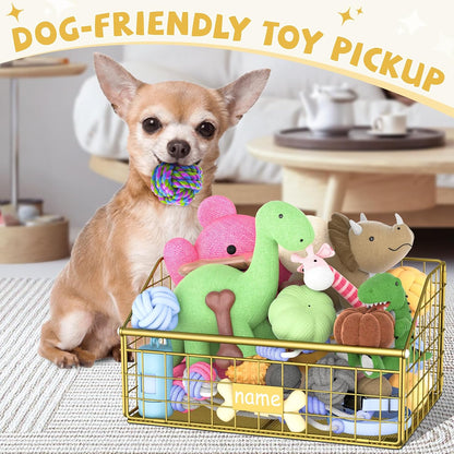 Kaiferty Cesta indestructible de juguetes para perros, caja de jugu...