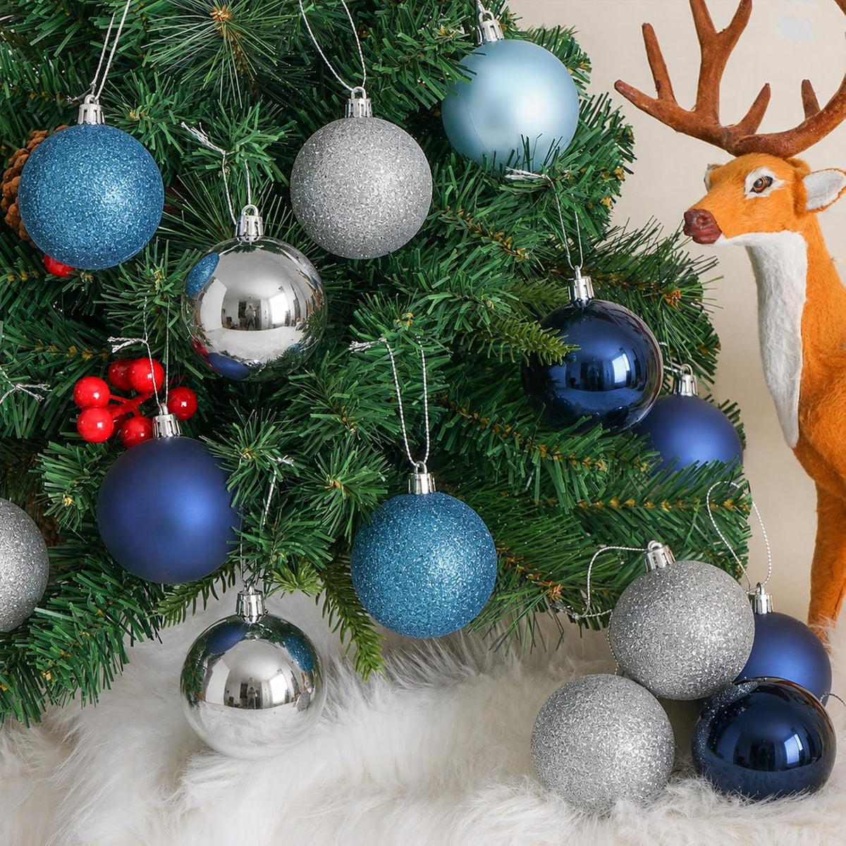 Adornos de bola de Navidad de 30 quilates, decoración de árbol de N...