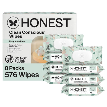 The Honest Company - Toallitas limpiadoras para bebé con 99% de agu...