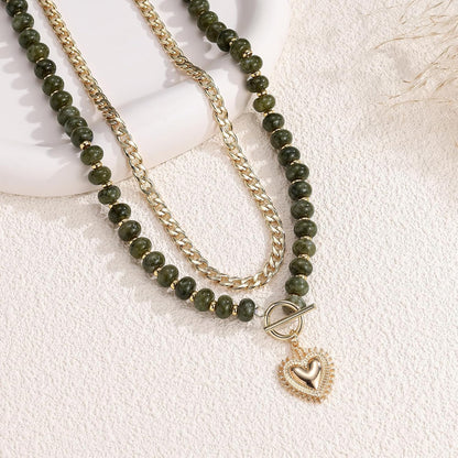 kdraco Collares con cuentas de piedras preciosas coloridas y gruesa...