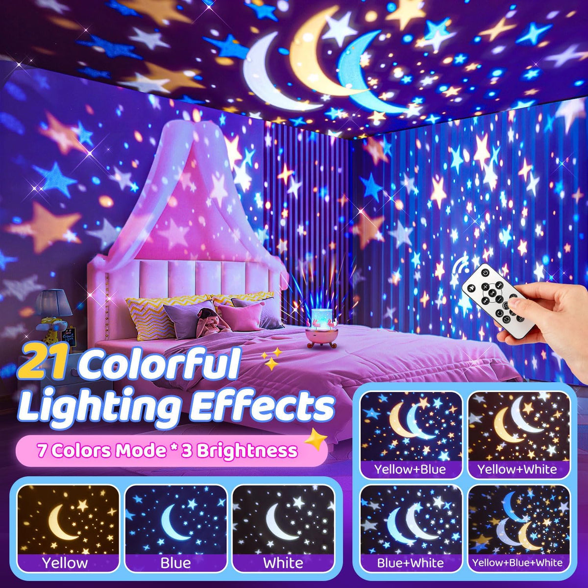 Staryou Máquina de sonido de luces sensoriales, proyector de luz no...