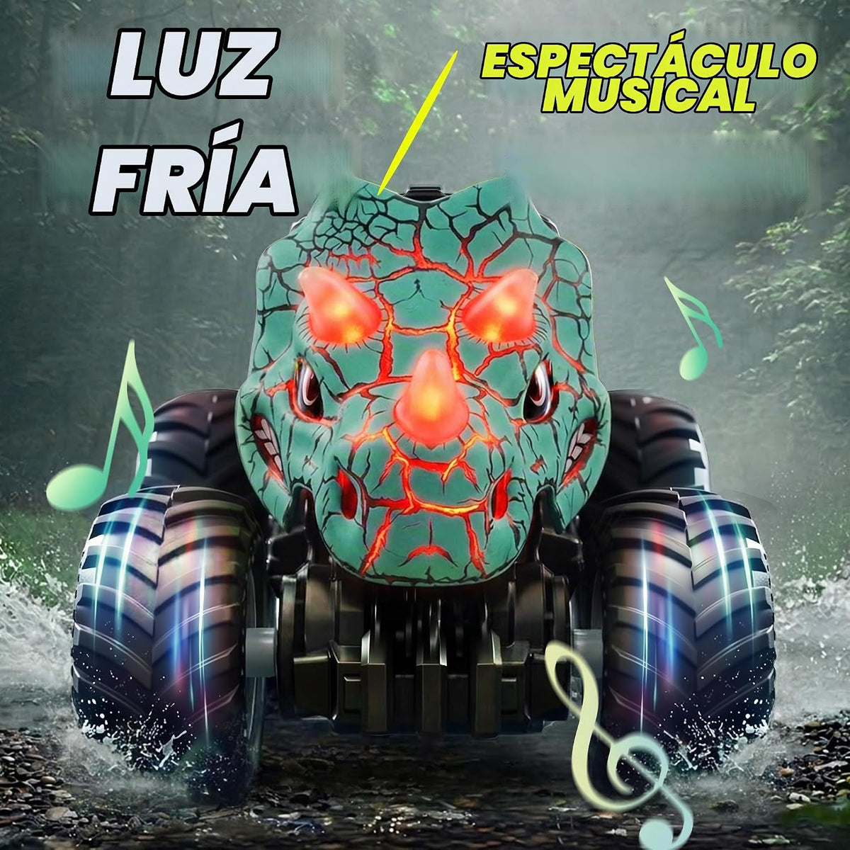 BEZGAR Monster Truck Toys, coches RC con spray de niebla y luz, dos...