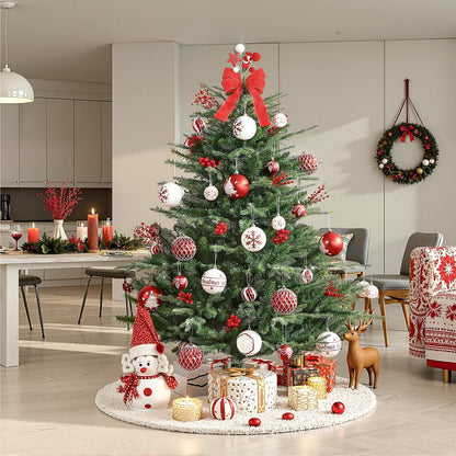 SHareconn - 9 bolas de Navidad grandes de 100mm, color rojo y blanc...