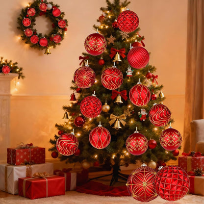 Lanpn 12 bolas de Navidad grandes de 4 pulgadas, decoraciones colga...