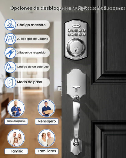 TEEHO TK001H - Juego de cerraduras de puerta de entrada sin llave p...