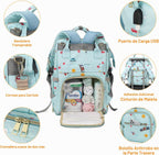 Mochila de pañales para mamá y papá, bolsa de cuidado del bebé, mat...
