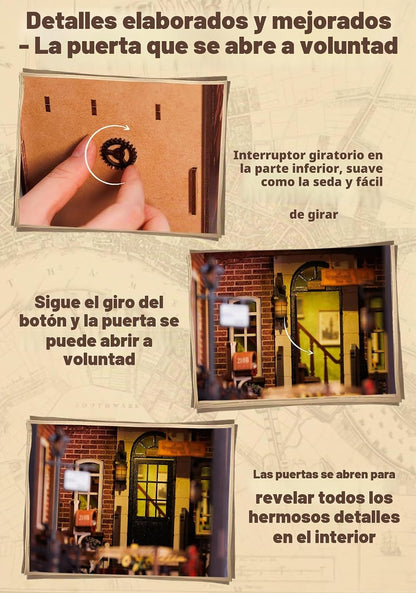 CUTEBEE Kit de rincón de libros - Kit de casa de muñecas en miniatu...