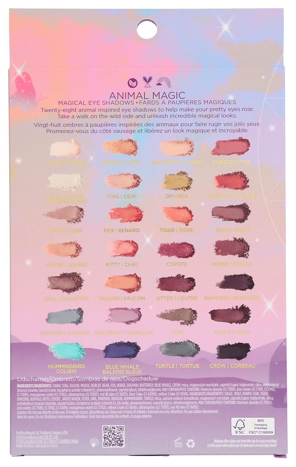 Paleta de sombras de ojos Pacifica \u2013 Animal Magic con tonos co...