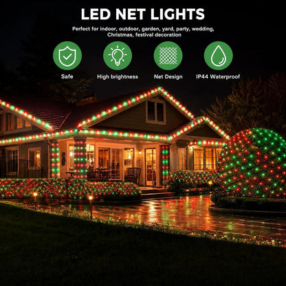 Dazzle Bright - Red de luces de Navidad de 12 pies x 5 pies, 360 lu...