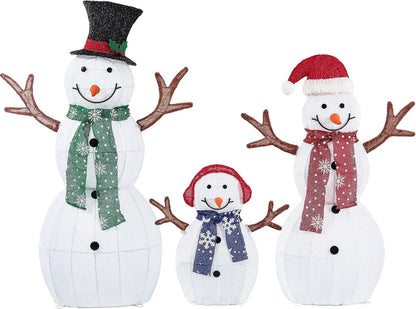 Muñeco de nieve de 43 pulgadas iluminado para decoraciones navideña...