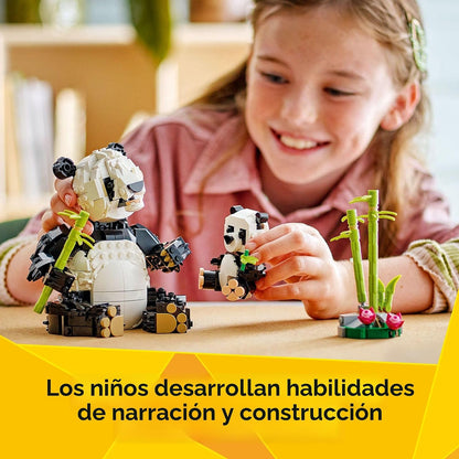 LEGO Creator Familia de Pandas, Animales Salvajes 3 en 1 - Kit de j...