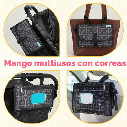 Kopi Baby Cambiador de pañales portátil, bolsillo de toallitas, fle...