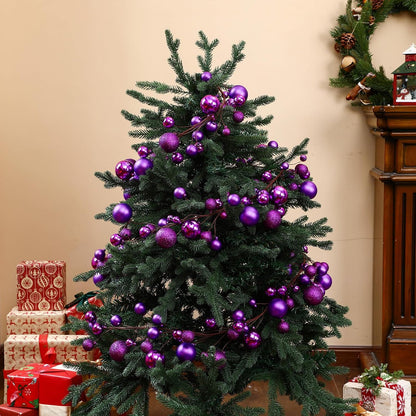Yuxung - 2 guirnaldas de bolas de Navidad de 6 pies, color morado |...