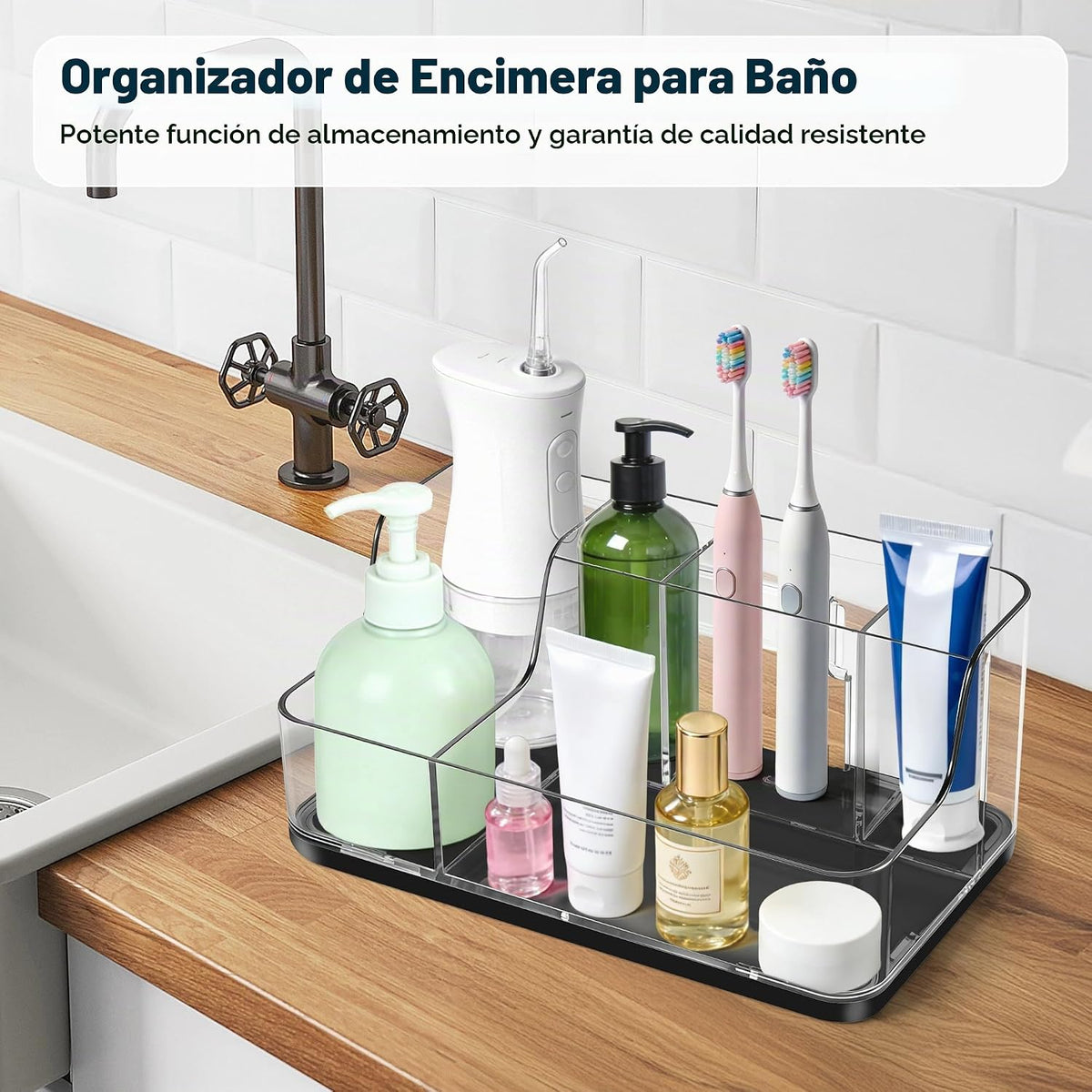 Caja de almacenamiento de cosméticos negra para tocador y mostrador...