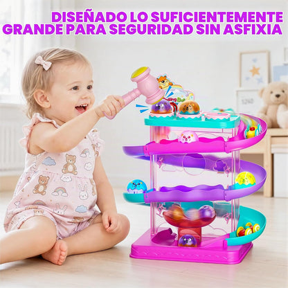 Juguete Montessori 2 en 1 de pista de carreras para niños pequeños...