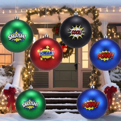 Tigeen 4 adornos de bolas de Navidad con temática de héroes grandes...