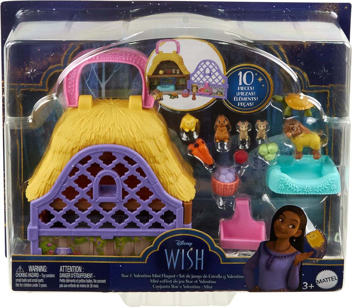 Mattel Disney Wish Juego de Microfigura y Casa de Muñecas, Set Port...