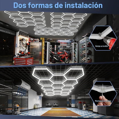 LZHOME Luces LED hexagonales de garaje de 5000 K: paquete de 25 act...