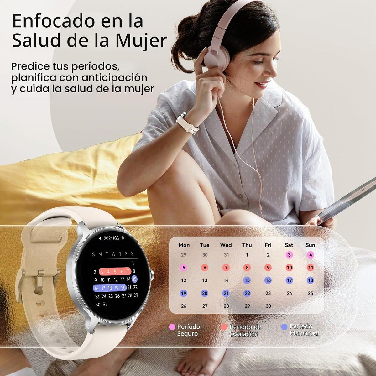 Reloj inteligente para mujer, pantalla AMOLED de 1.27 pulgadas con...