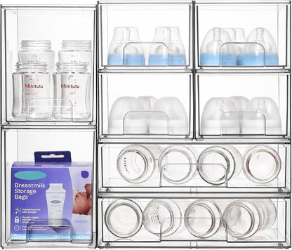 Vtopmart - Juego de 8 cajones de almacenamiento apilables, contened...