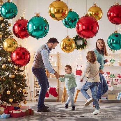 Relaxgiant Juego de 12 adornos de bolas de Navidad jumbo de 22 pulg...