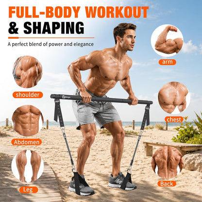 Kit de barra de pilates Bbtops con bandas de resistencia, barra de...