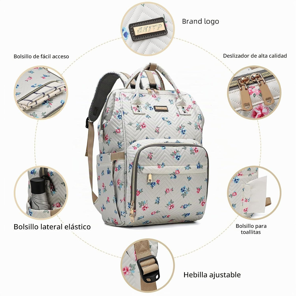 GAIVP - Mochila para pañales, bolsas de pañales para bebés, niñas y...