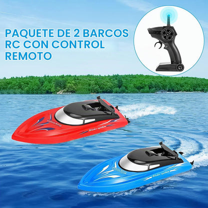 Paquete de 2 botes a control remoto, barcos de control remoto para...