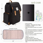 Parker Baby Co. - Mochila para pañales con cambiador, color negro |...