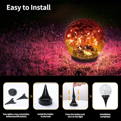 JKIMK Luces solares de globo para exteriores, impermeables, bolas s...