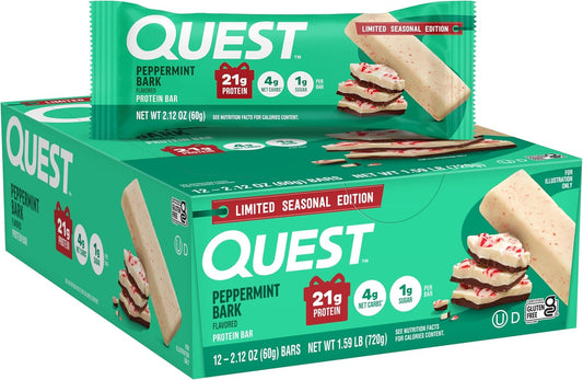 Quest Nutrition Barra de proteínas, corteza de menta, 12 unidades |...
