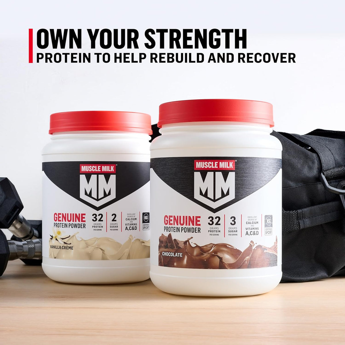 Polvo de proteína genuine Muscle Milk, galletas y crema, 4.94 libra...